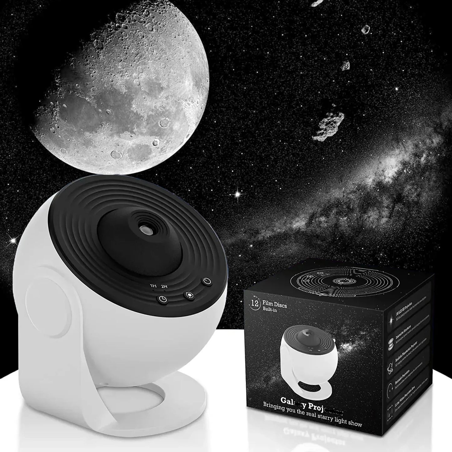 Galaxy Star Projector Night Light - 360° Rotating Planetarium Lamp for Magical Room Decor