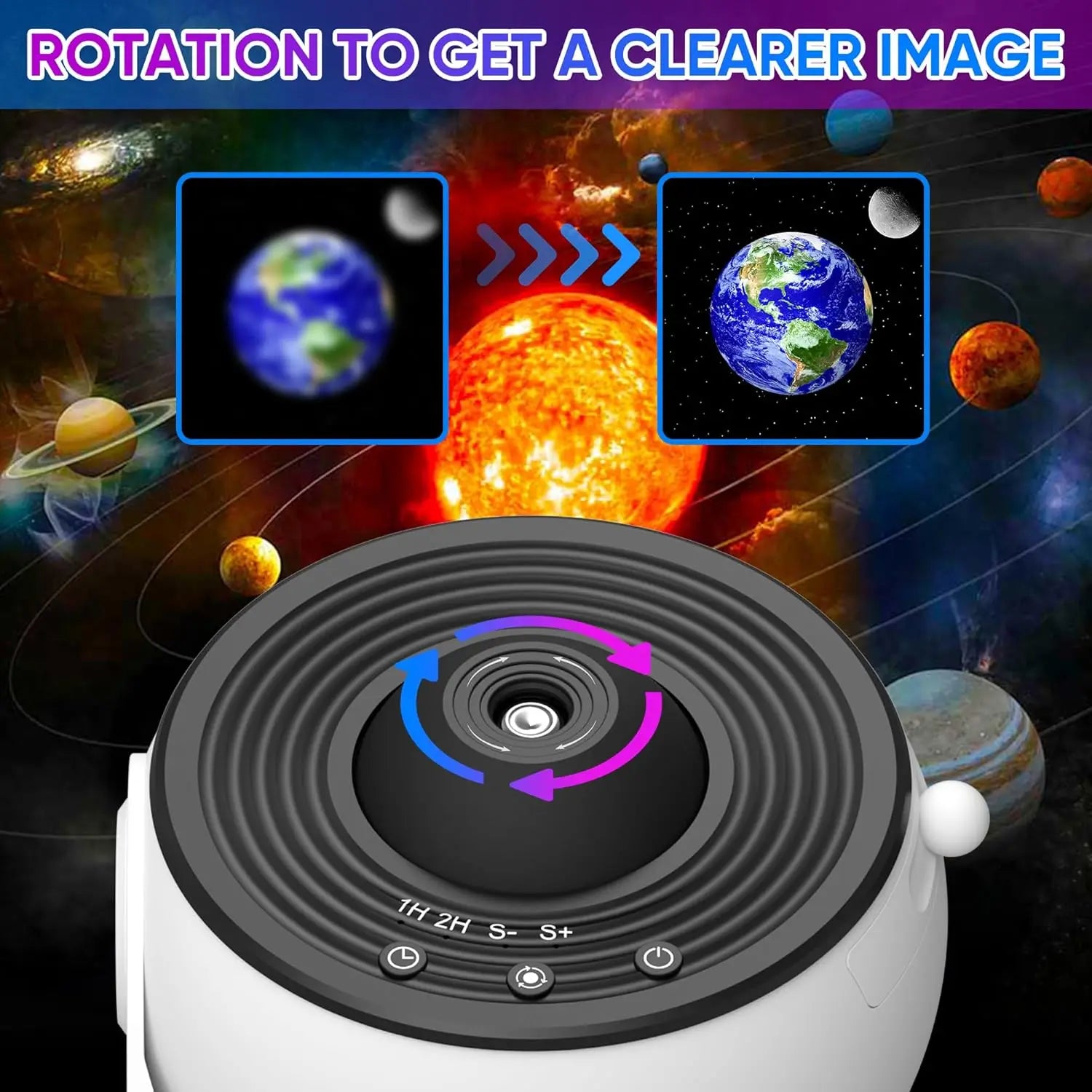 Galaxy Star Projector Night Light - 360° Rotating Planetarium Lamp for Magical Room Decor